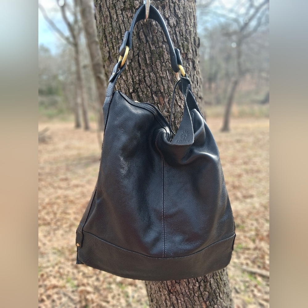 Elegant Black Leather Hobo Bag
